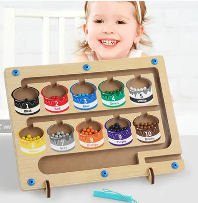 Children's Wooden Color Classification Magnetic Counting Chamber Magnetic Force Educational Toys